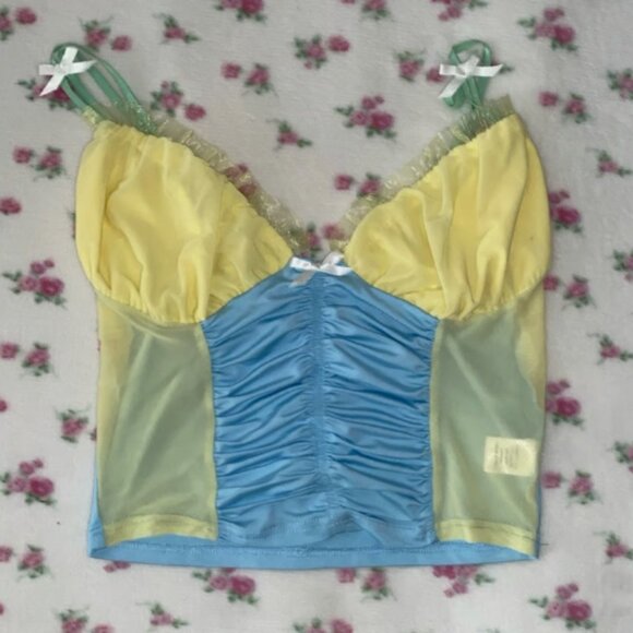 unbrand Tops - Trashy y2k fairycore lace cami Harajuku streetwear ruffled crop top